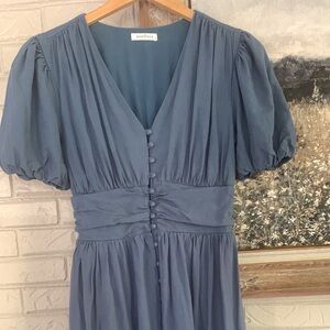Muted Blue Midi Dress Neuflora